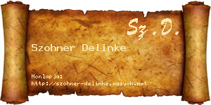 Szohner Delinke névjegykártya